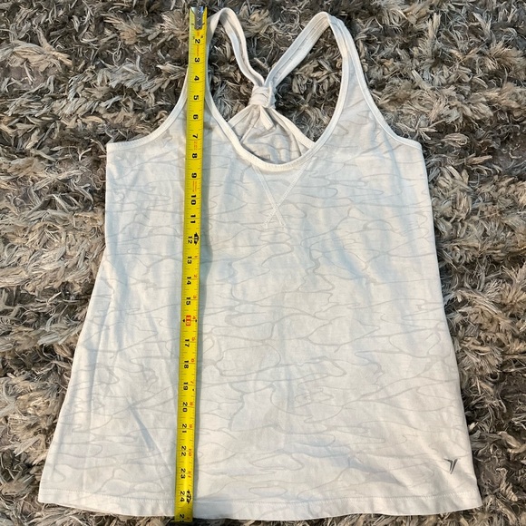White and Gray Activewear Sleeveless Tank Top with Racerback - Picture 6 of 9